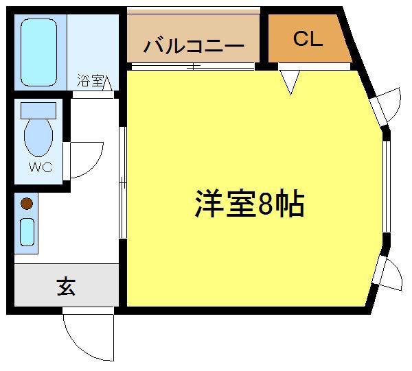 ハイツハ-ベストⅡ(1K/4階)の間取り写真