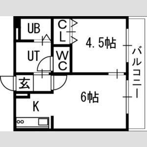 シティテラス南5条(1LDK/4階)の間取り写真
