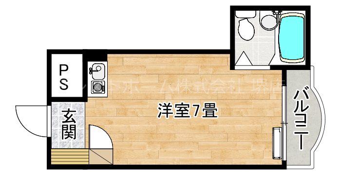ホワイトヴィラ(ワンルーム/2階)の間取り写真