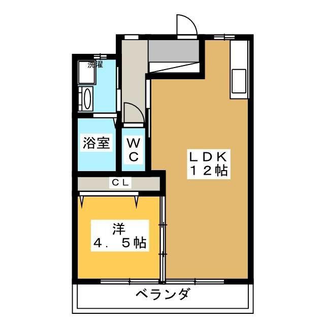 きりのハイツ(1LDK/2階)の間取り写真