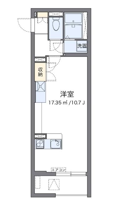 KSM IMATRIX(ワンルーム/2階)の間取り写真