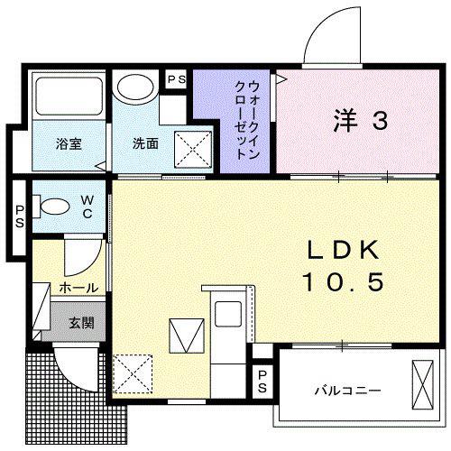 シャイニング(1LDK/1階)の間取り写真