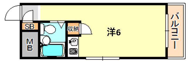 モナーク西明石(ワンルーム/2階)の間取り写真