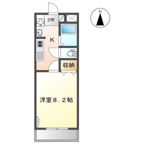 アーバンコート(1K/2階)の間取り写真