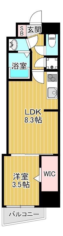 セレニテ梅田ルフレ(1LDK/9階)の間取り写真