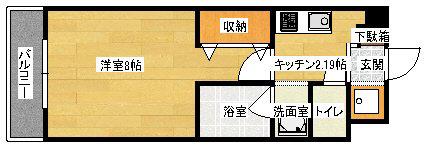 シーズ上西(1K/3階)の間取り写真