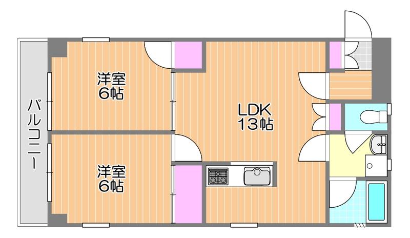 オノフラッツ(2LDK/3階)の間取り写真