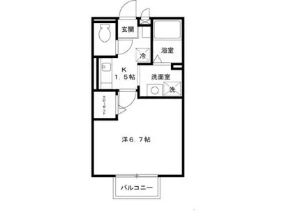 ルボヌ一ル(1K/1階)の間取り写真