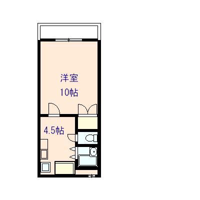 フォルム福永II(1DK/2階)の間取り写真