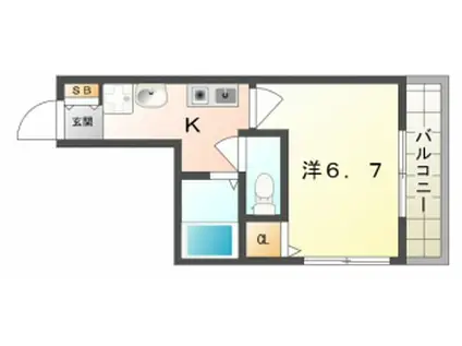 Mプラザ香里一番館(1K/6階)の間取り写真