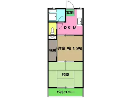 粟野アパート(2K/1階)の間取り写真
