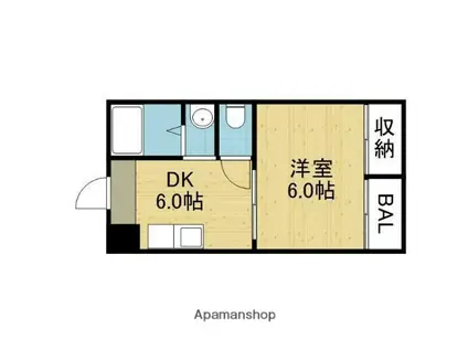 サンパークIII(1DK/2階)の間取り写真