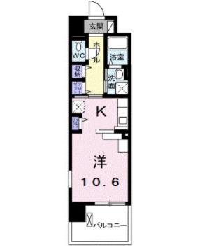 パールヒルズ五月町(1K/3階)の間取り写真