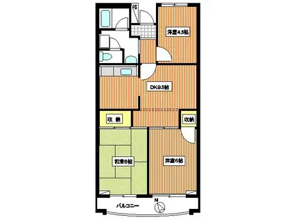 フォーレスト梶ヶ谷(3DK/3階)の間取り写真