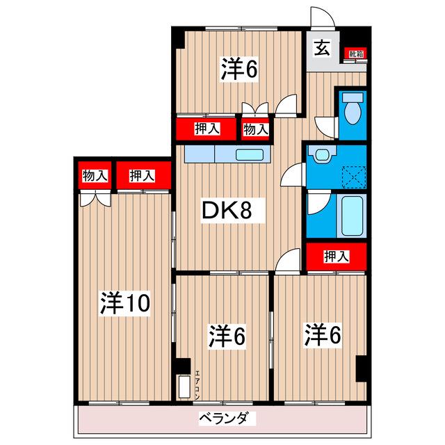 マーメイド(4DK/2階)の間取り写真