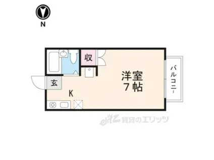 ファジィ亀岡(ワンルーム/2階)の間取り写真