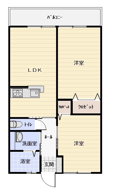 レトアフィオーレ(2LDK/1階)の間取り写真