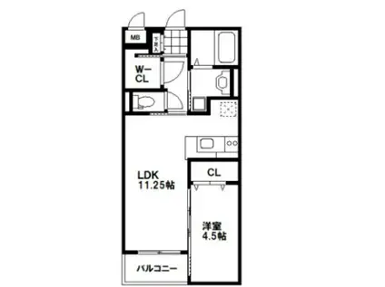 ボワットブランシュ(1LDK/5階)の間取り写真