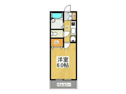 サンパレス(1K/3階)の間取り写真