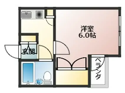 AXAリバーサイド新庄(1K/3階)の間取り写真