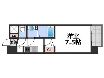 プレサンス大阪都島エレナード(1K/8階)の間取り写真