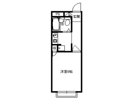 パサージュ808前橋北(1K/2階)の間取り写真