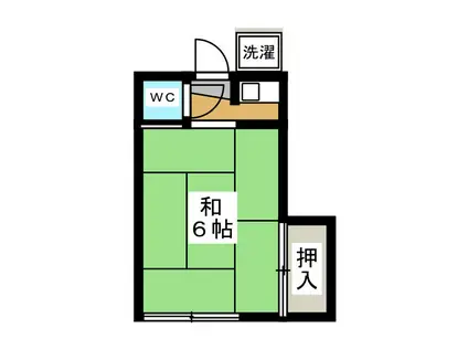 アパートメント梨花(1K/2階)の間取り写真