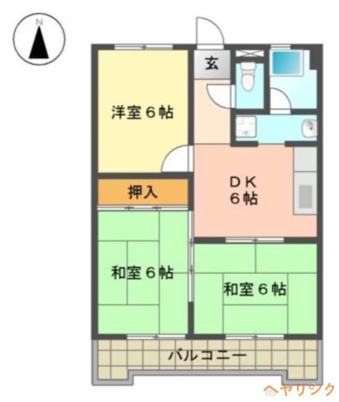メゾンドールサカエ(3DK/4階)の間取り写真