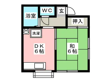 セイユウハイツ(1DK/2階)の間取り写真