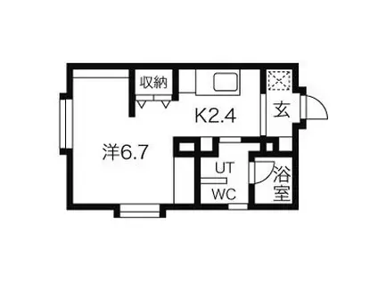 EINS LOGIK(1K/1階)の間取り写真