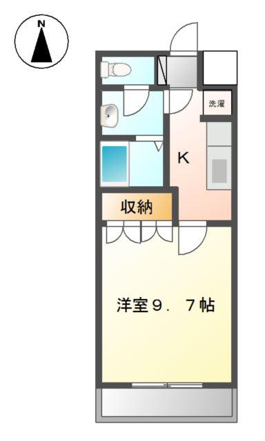 昴1番館(1K/1階)の間取り写真