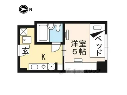 コスモリード京都今出川(ワンルーム/10階)の間取り写真