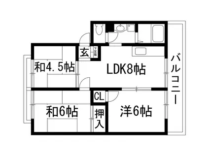 グリーンヒル葉坂(3LDK/1階)の間取り写真