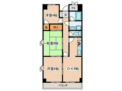 KRプラザ(3DK/3階)の間取り写真