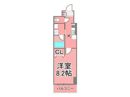 スカイブルーレジデンス横浜(1K/4階)の間取り写真