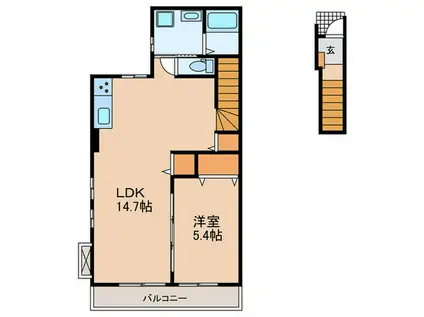 ブリーズアイ久が原(1LDK/2階)の間取り写真