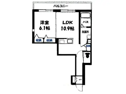 プランドール東海岸(1LDK/1階)の間取り写真