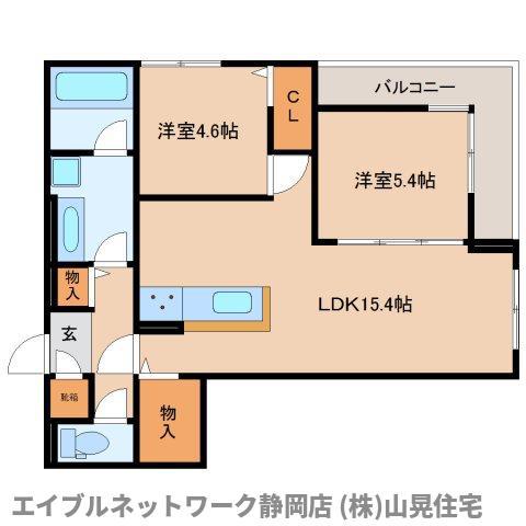 セレーノ北安東 B棟(2LDK/3階)の間取り写真