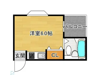 MSコート北大阪(ワンルーム/2階)の間取り写真
