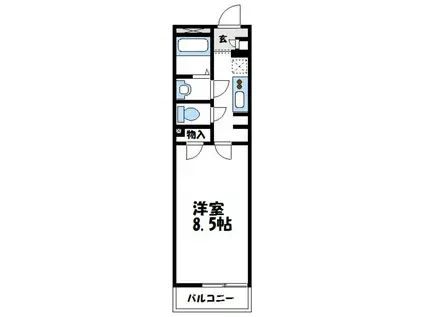クレイノメゾン東橋本(1K/2階)の間取り写真
