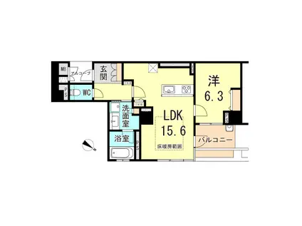 アパタワーズ神戸三宮(1LDK/12階)の間取り写真