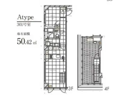 ザ・トライベッカ代官山(ワンルーム/3階)の間取り写真