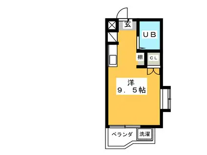 磐田グレイス第2マンション(ワンルーム/2階)の間取り写真