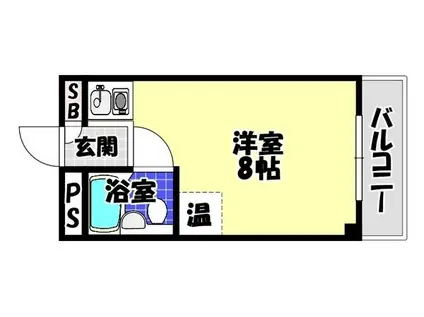 ハイツ加賀(ワンルーム/3階)の間取り写真