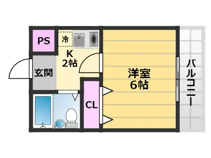 カプア鳳東(1K/3階)の間取り写真