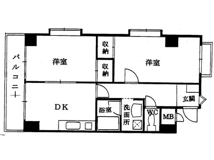 大島ビル(2DK/3階)の間取り写真