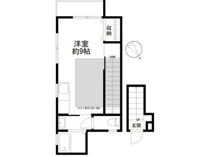 ホワイトアパートメント上原(ワンルーム/2階)の間取り写真