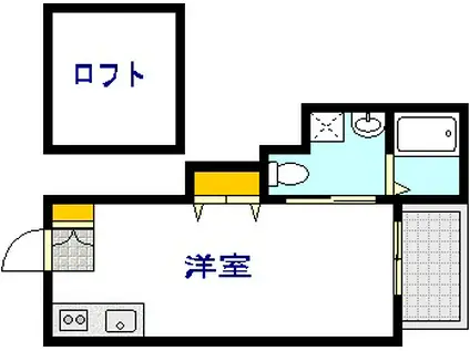 尾長東アパートD棟(ワンルーム/2階)の間取り写真
