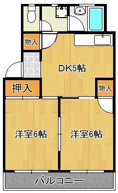 第三白石ビル(2DK/4階)の間取り写真