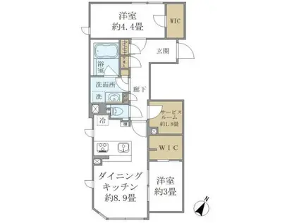 COMPOSITE高輪 コンポジット高輪(2SLDK/1階)の間取り写真